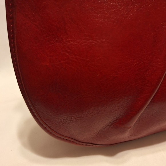 Brighton Red Leather croc Embossed shoulder bag 13.5"x10" EUC - Picture 5 of 14